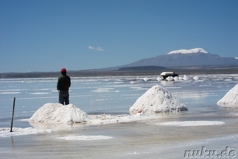 Salzabbau in Uyuni, Bolivien