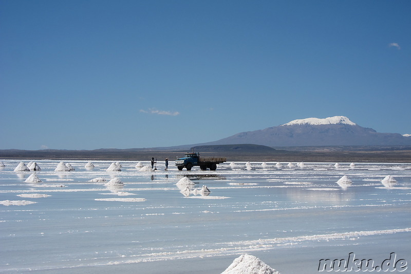 Salzabbau in Uyuni, Bolivien