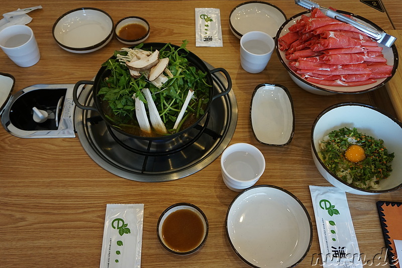 Shabu Shabu in einem Restaurant in Bupyeong, Incheon, Korea