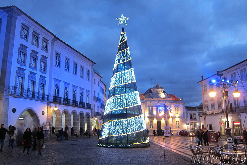 Silvesternacht 2015/16 am Praca do Giraldo in Evora, Portugal