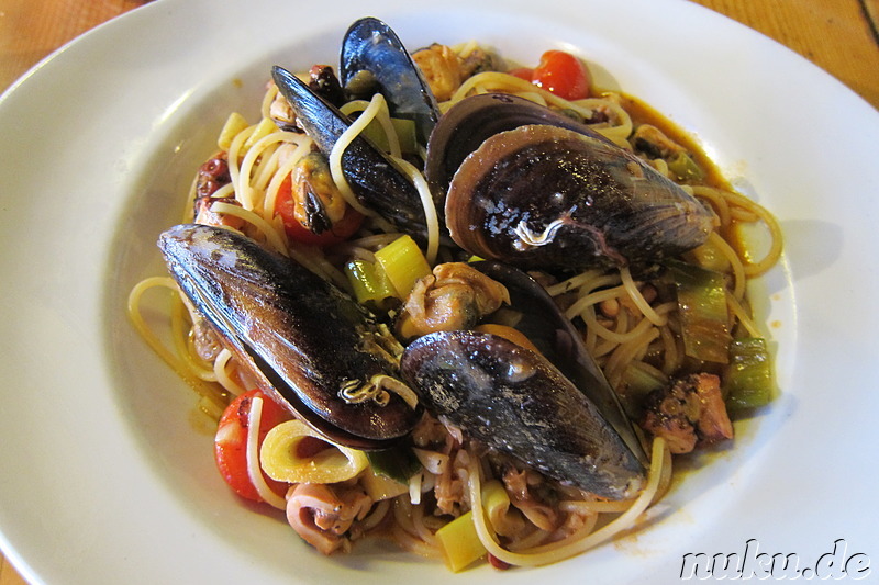 Spaghetti mit Muscheln im Restaurant L'Aroma in Sliema, Malta