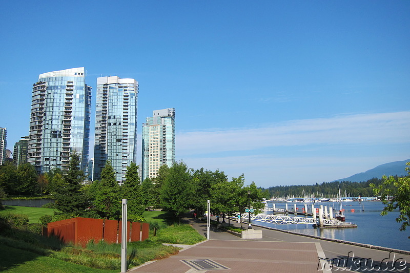 Spaziergang an der Waterfront von Vancouver, Kanada