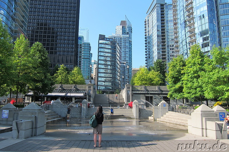 Spaziergang an der Waterfront von Vancouver, Kanada