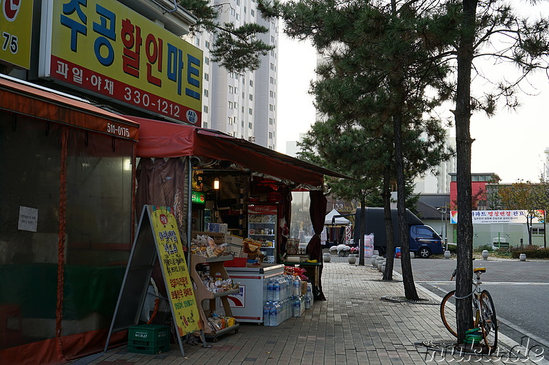 Spaziergang entlang den kleinen Bächen Galsancheon und Cheongcheoncheon in Bupyeong, Incheon, Korea