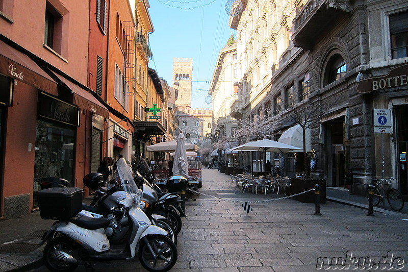 Spezialitätenviertel Quadrilatero in Bologna, Italien