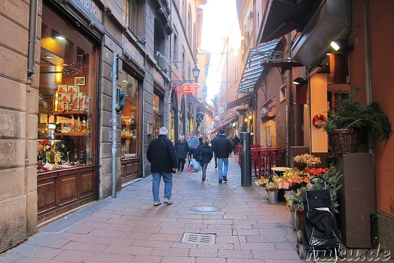 Spezialitätenviertel Quadrilatero in Bologna, Italien