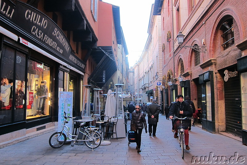 Spezialitätenviertel Quadrilatero in Bologna, Italien