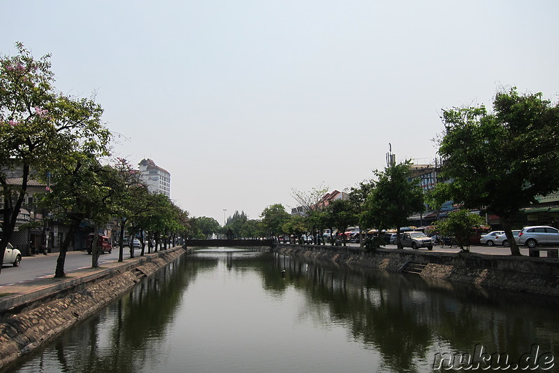 Stadtmgraben als Teil der Stadtbefestigung von Chiang Mai, Thailand