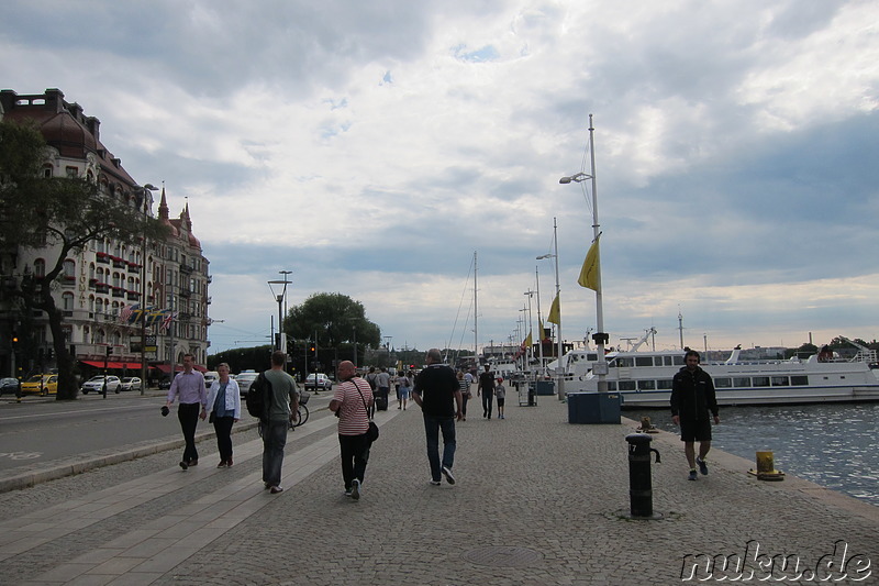 Strandvaegen - Am Bootsanleger in Stockholm, Schweden