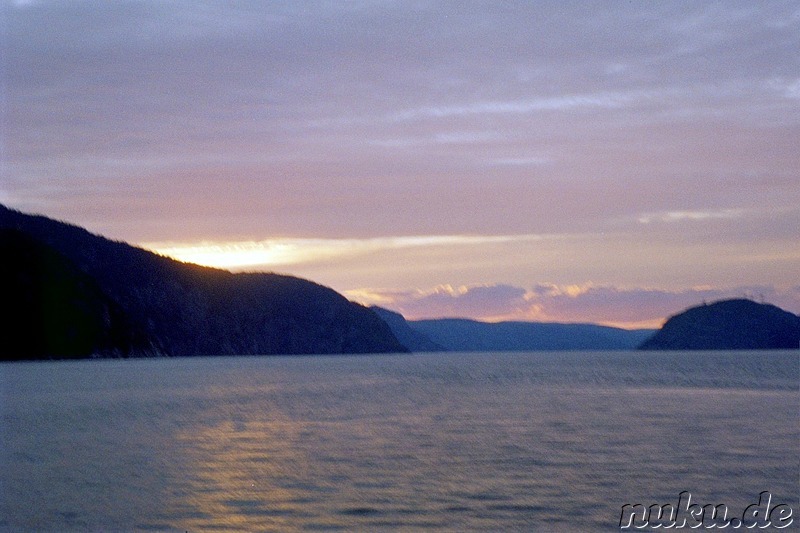 sunset. tadoussac, quebec, canada