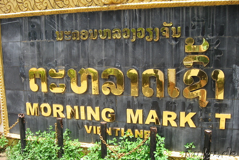 Talat Sao Morning Market in Vientiane, Laos