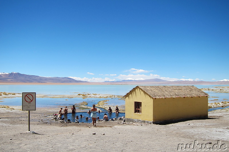 Termas de Polques am Salar de Chalviri, Uyuni, Bolivien