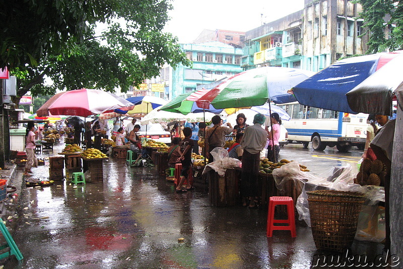 Theingyi Zei Market in Yangon, Myanmar