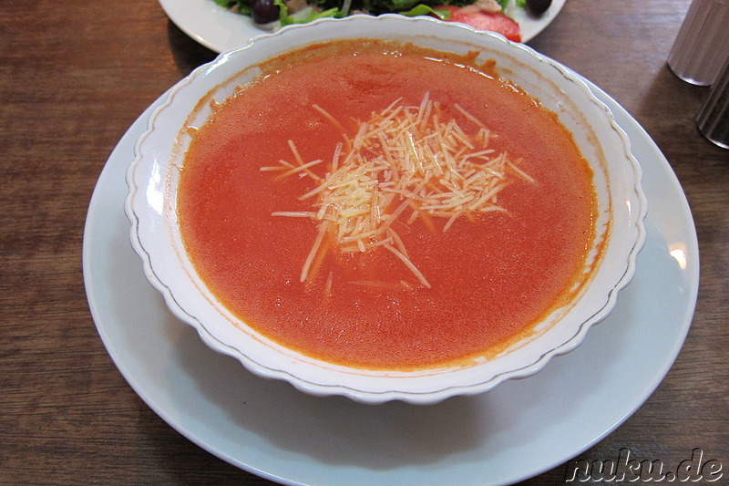 Tomatencremesuppe in Lunas Restaurant, La Paz, Bolivien