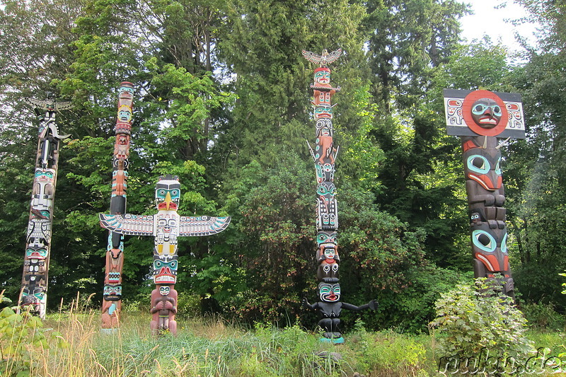 Totempfähle in Stanley Park in Vancouver, Kanada