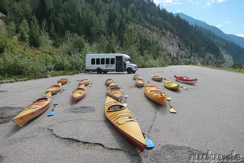 Unsere Kajaks in Revelstoke, Kanada