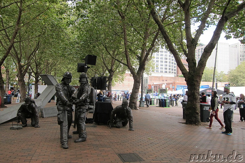 Veranstaltung am Occidental Square in Seattle, U.S.A.