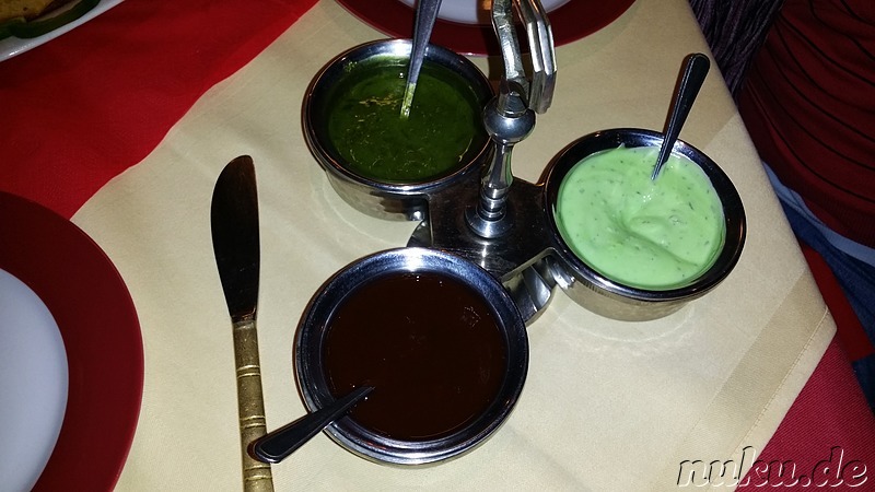 Verschiedene Dips im indischen Restaurant Maharaja Palace in Nürnberg