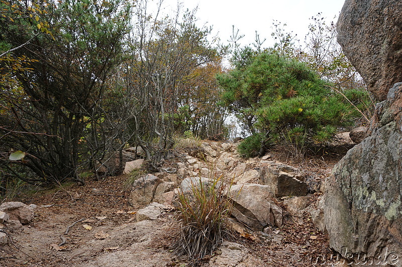 Wanderung über den Horyonggoksan Berg (호룡곡산) von Gwangmyeong nach Hanagae auf der Insel Muuido, Korea