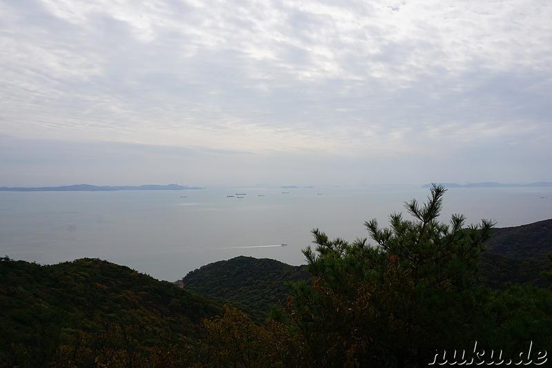 Wanderung über den Horyonggoksan Berg (호룡곡산) von Gwangmyeong nach Hanagae auf der Insel Muuido, Korea