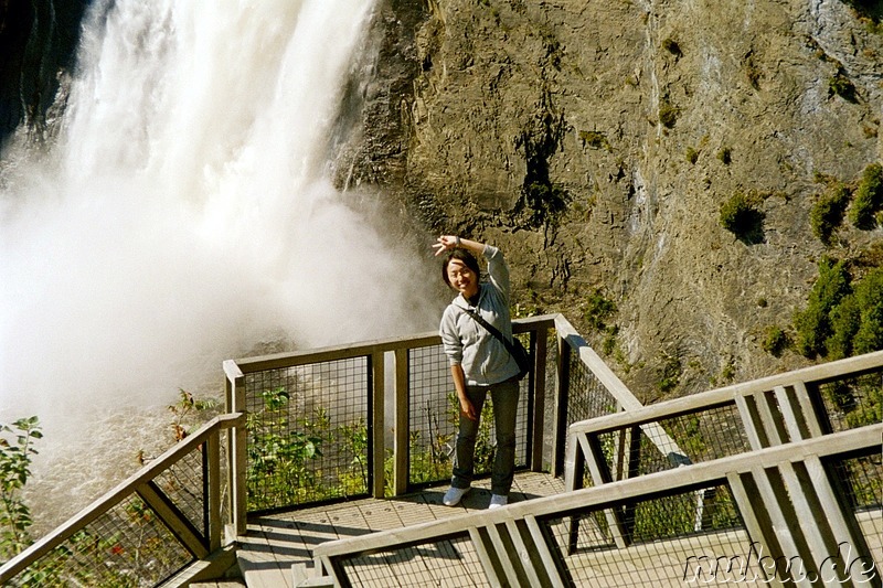 Wasserfälle im Montmorency Falls Park in Quebec, Kanada