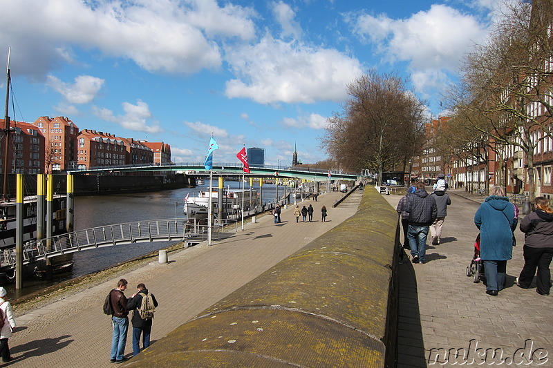 Weserpromenade Schlachte in Bremen, Deutschland